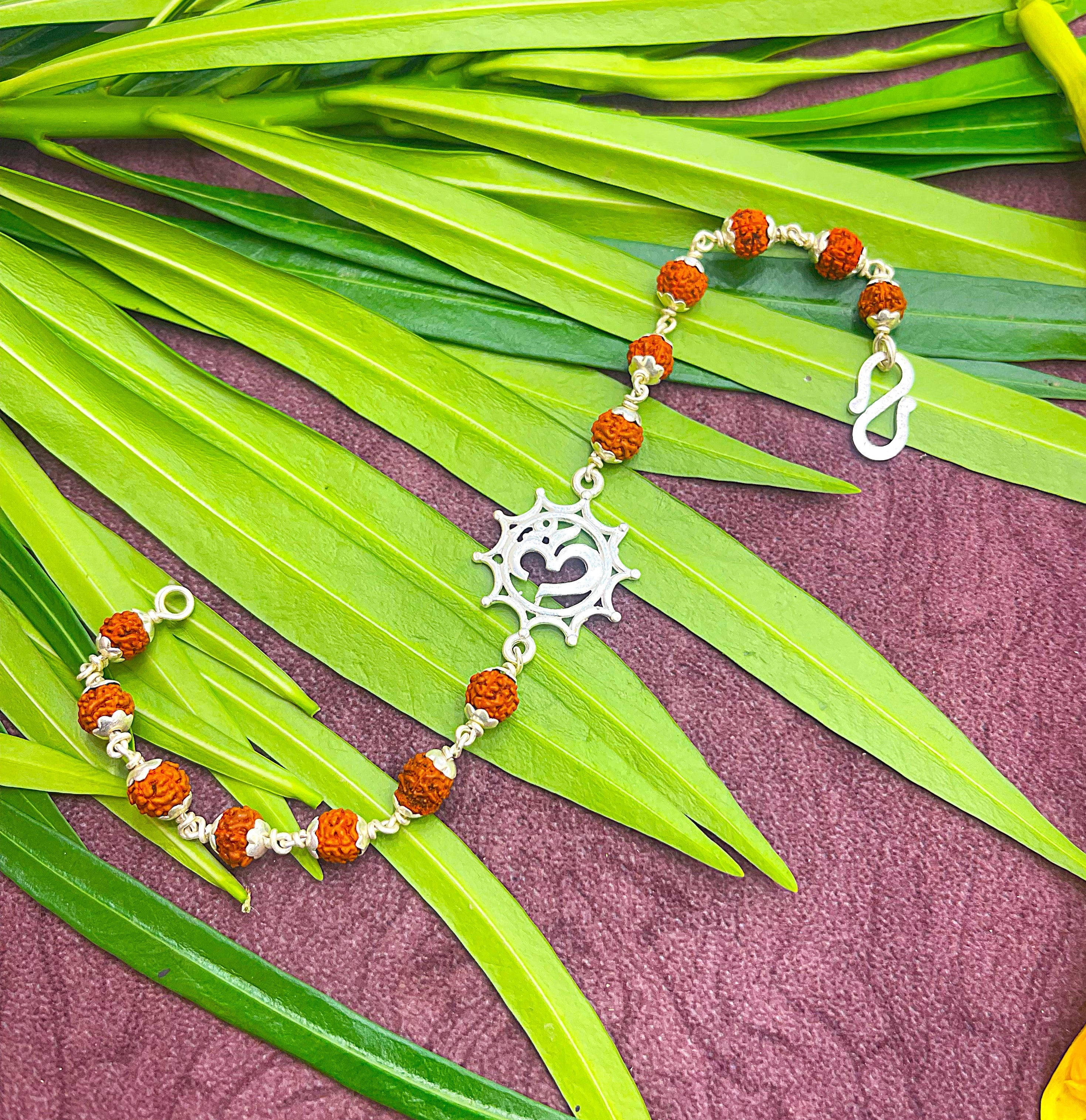 Rudraksha Bracelet with Om Yantra Charm