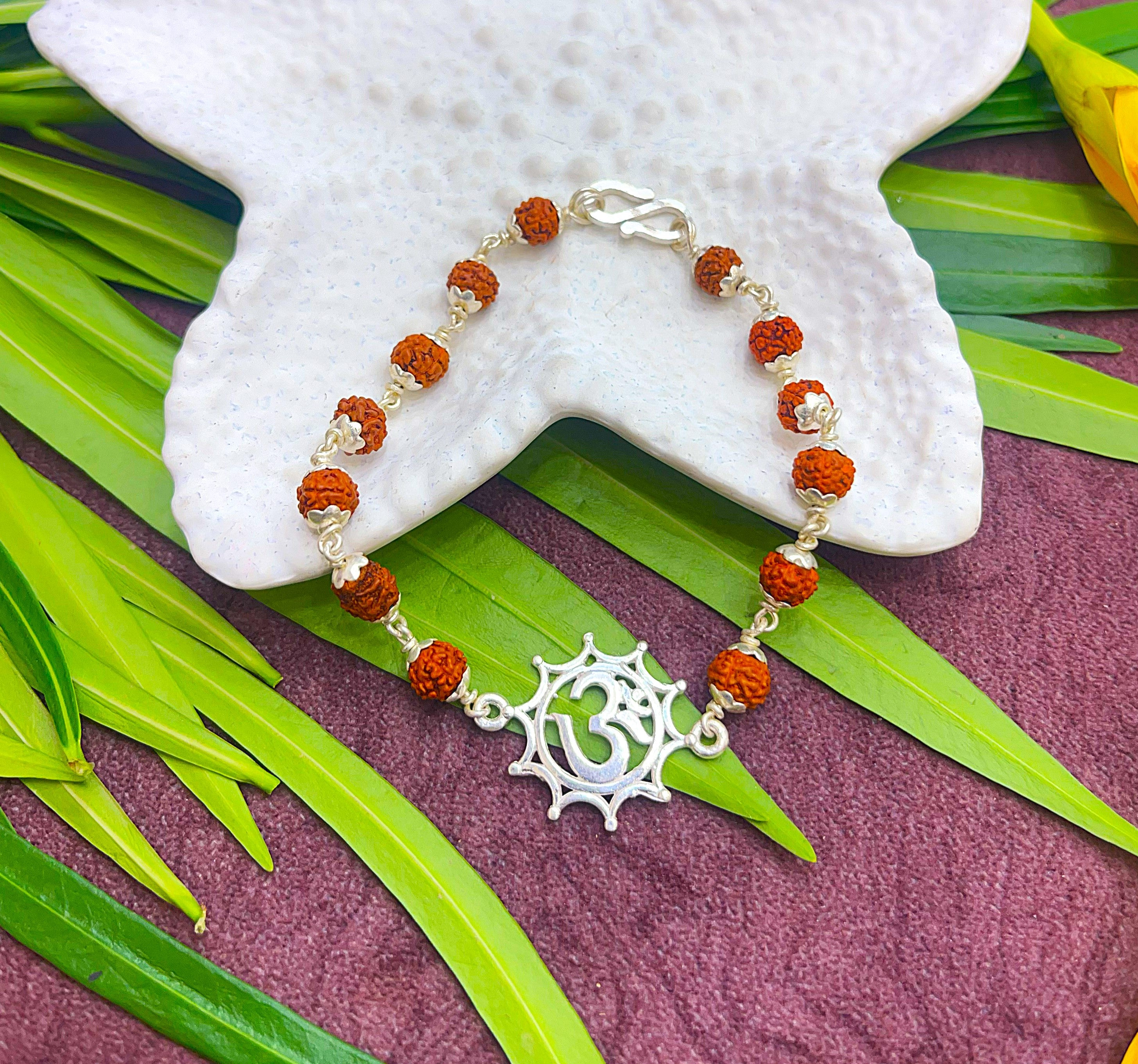 Rudraksha Bracelet with Om Yantra Charm