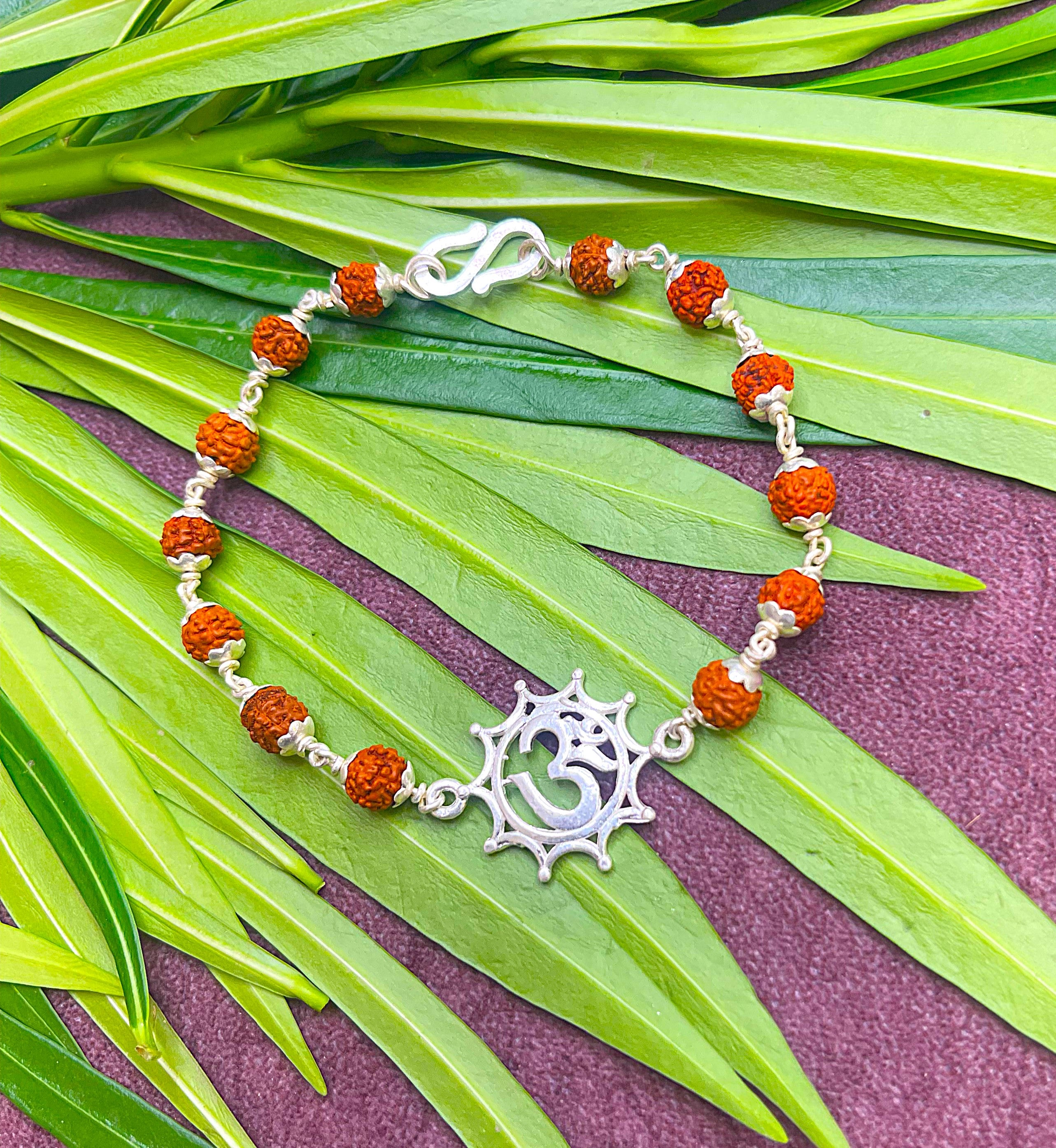 Rudraksha Bracelet with Om Yantra Charm