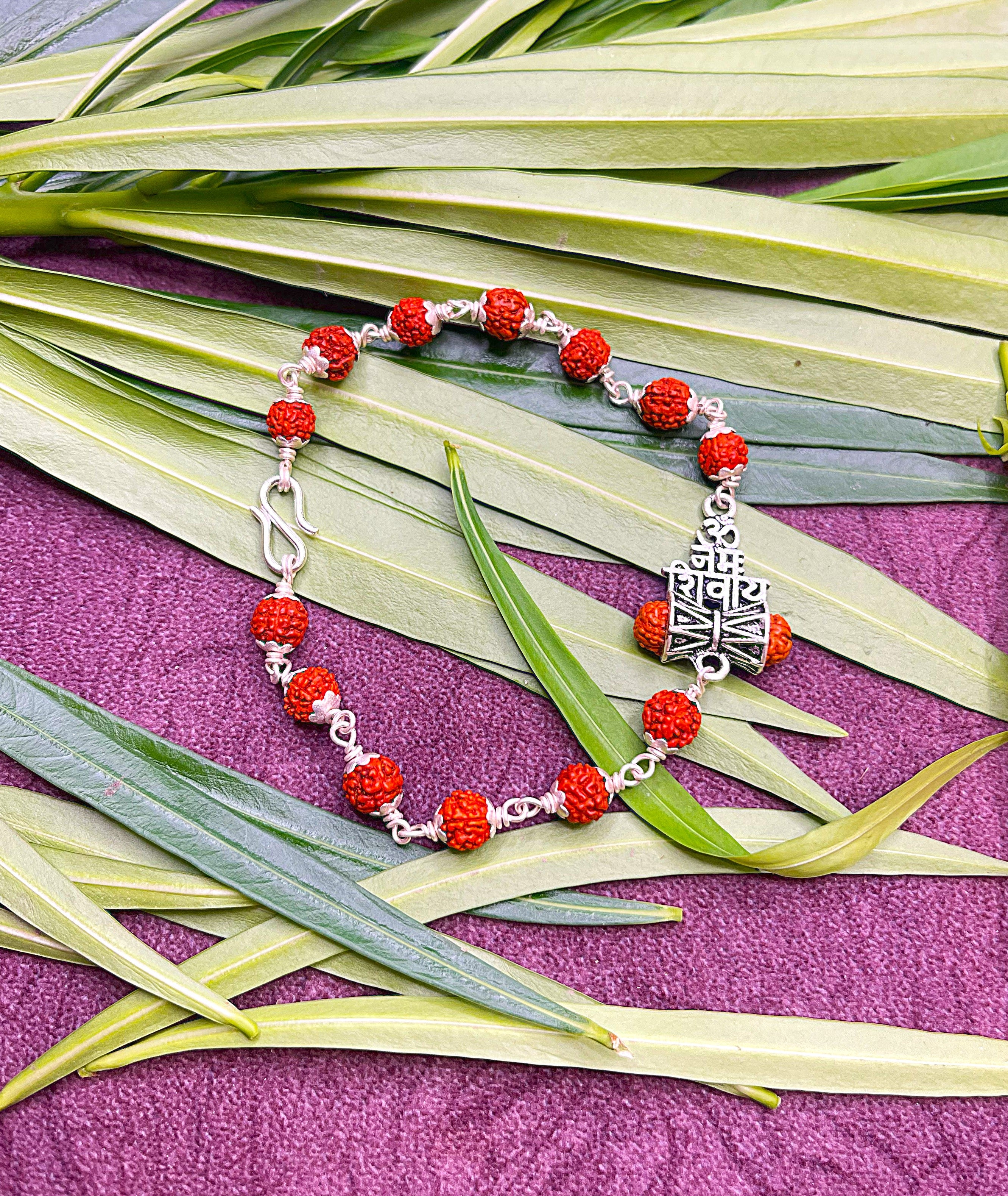 Rudraksha Bracelet with "ॐ नमः शिवाय" Pendant