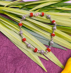 Rudraksha & Silver Beads Bracelet