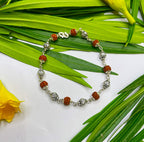 Rudraksha & Silver Beads Bracelet
