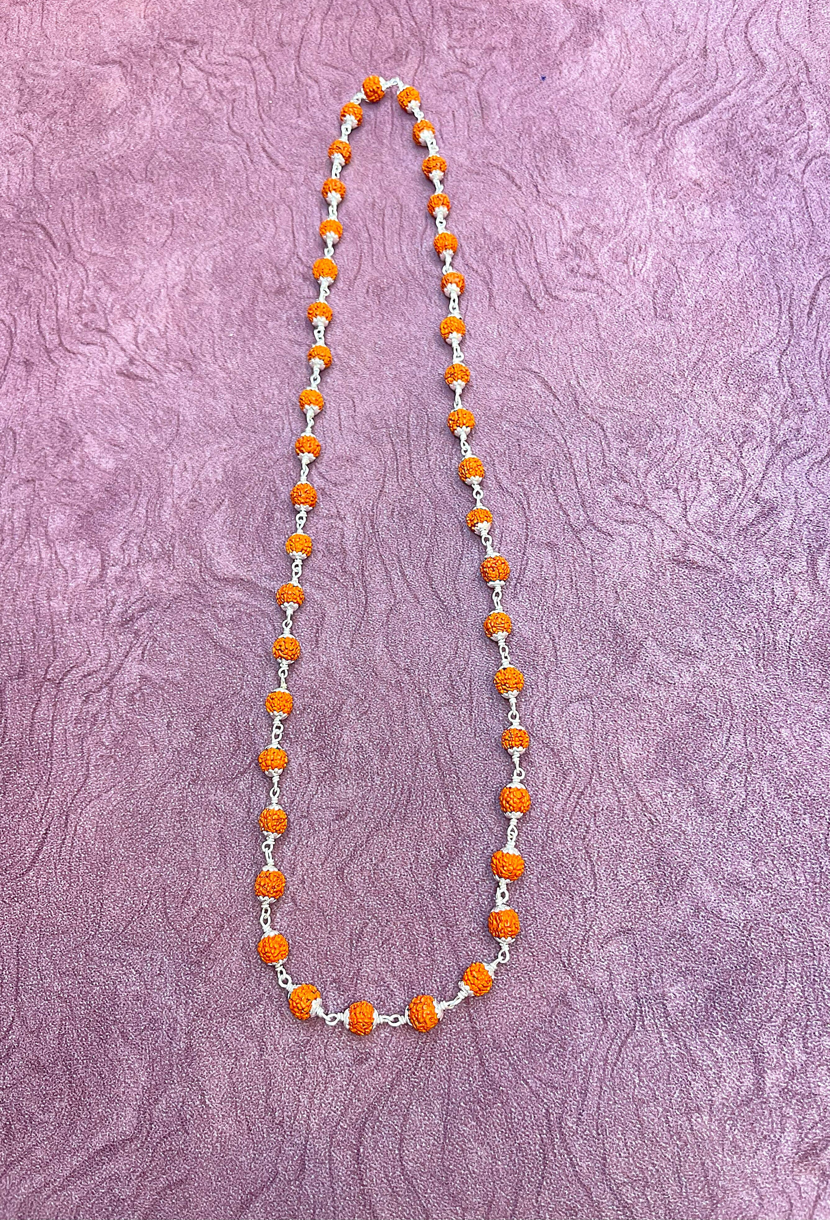 Pure Silver Rudraksha Mala