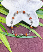 Rudraksha & Silver Beads Bracelet – Spiritual Elegance