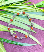 Rudraksha & Silver Beads Bracelet – Spiritual Elegance