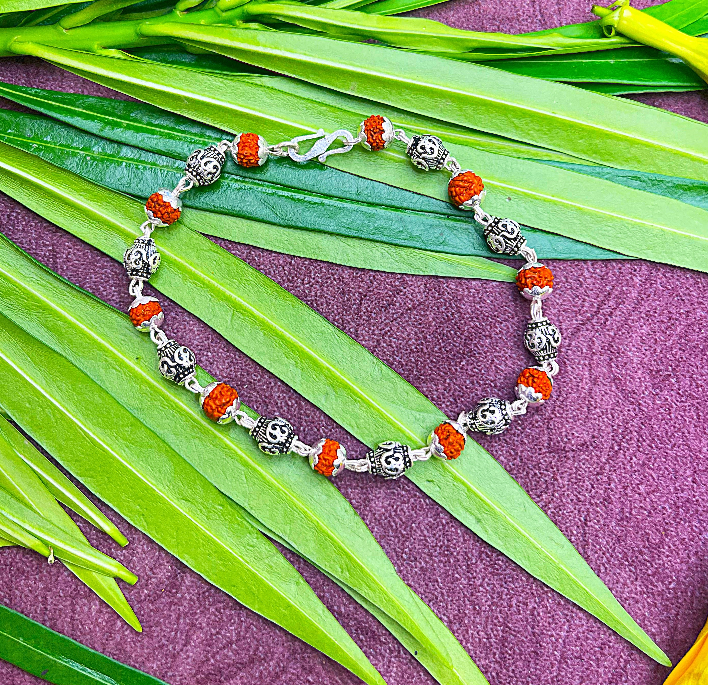 Royal Rudraksha Bracelet with Antique Silver Beads – Spiritual Luxury