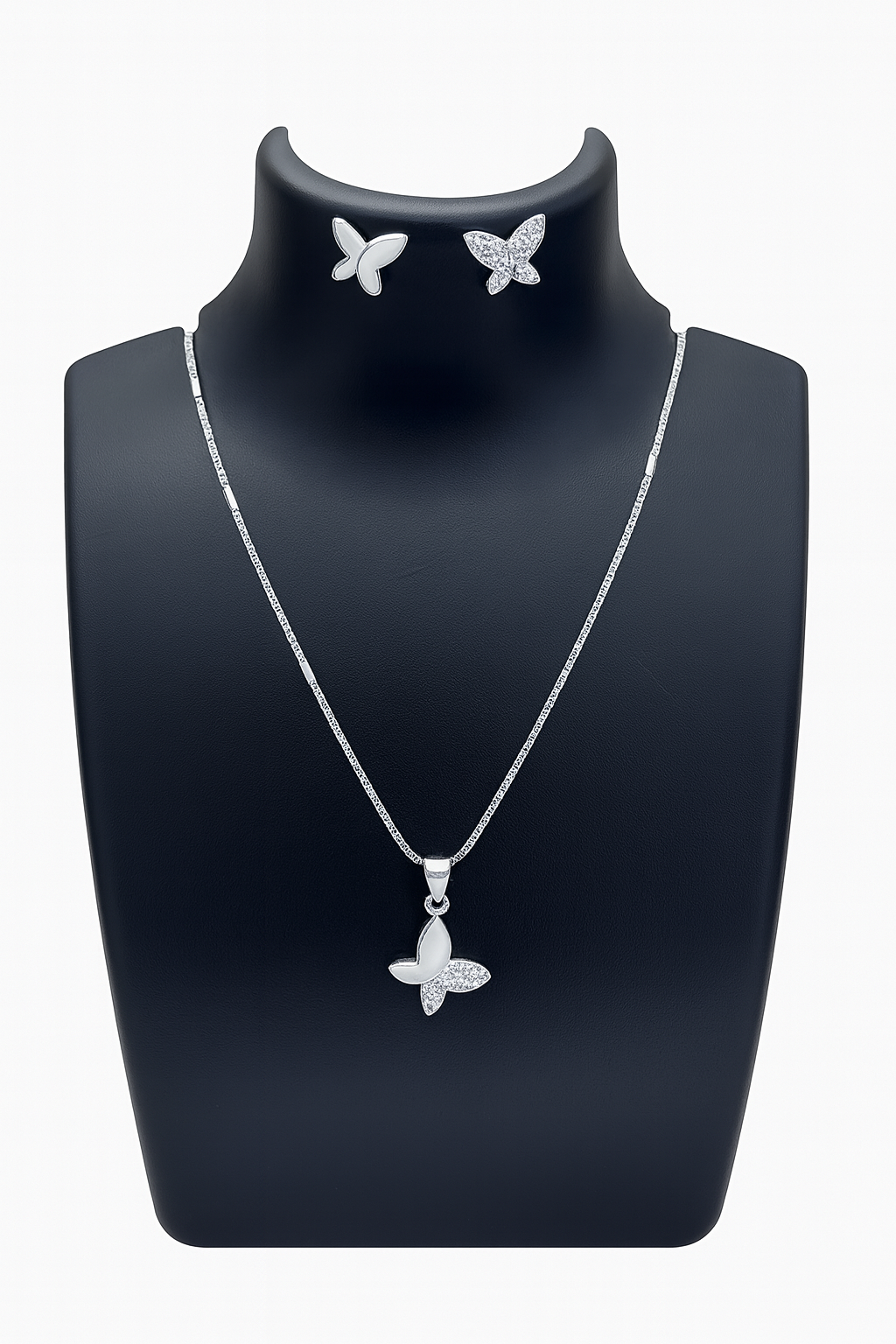 ✨ 925 Sterling Silver Butterfly Pendant & Earrings Set