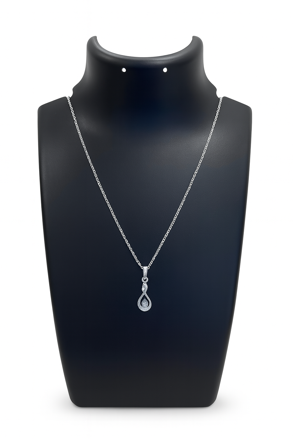 925 Sterling Silver Teardrop CZ Pendant Necklace for Women