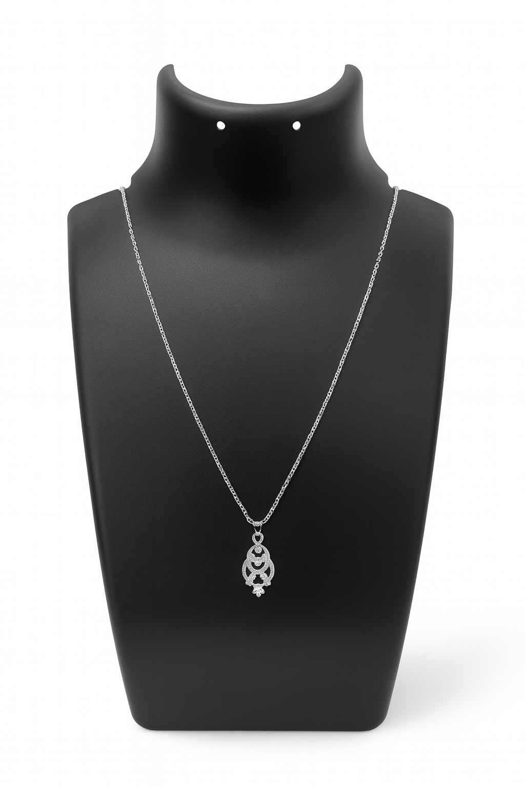 925 Sterling Silver Intricate Teardrop Pendant Necklace for Women