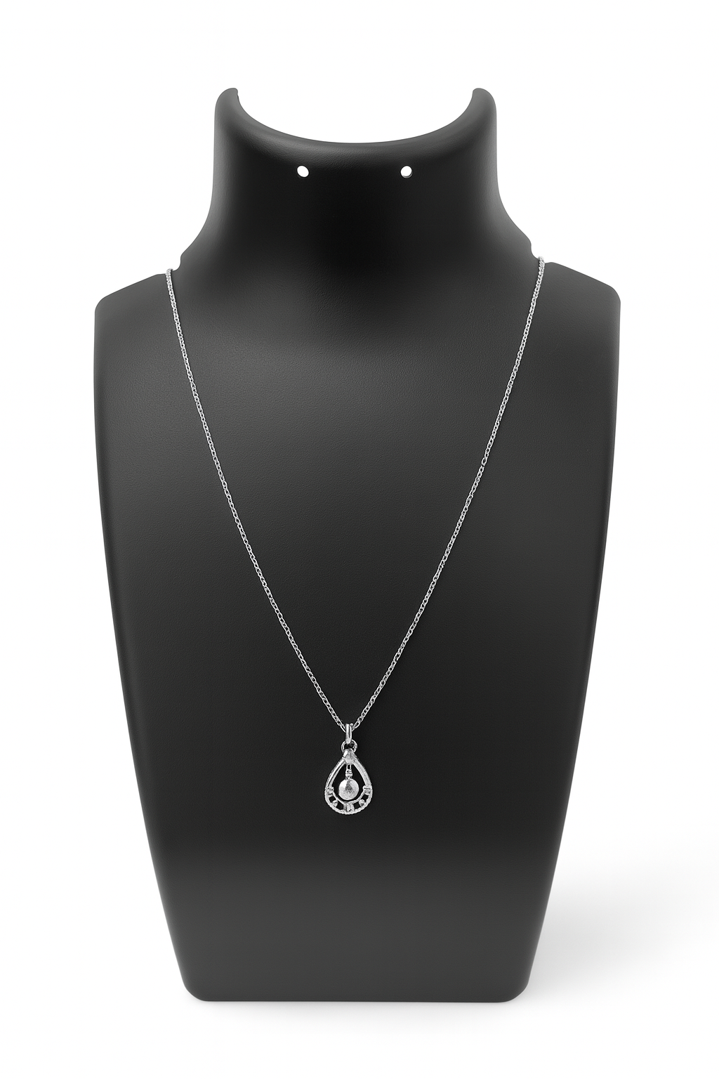 925 Sterling Silver Teardrop Filigree Pendant Necklace for Women