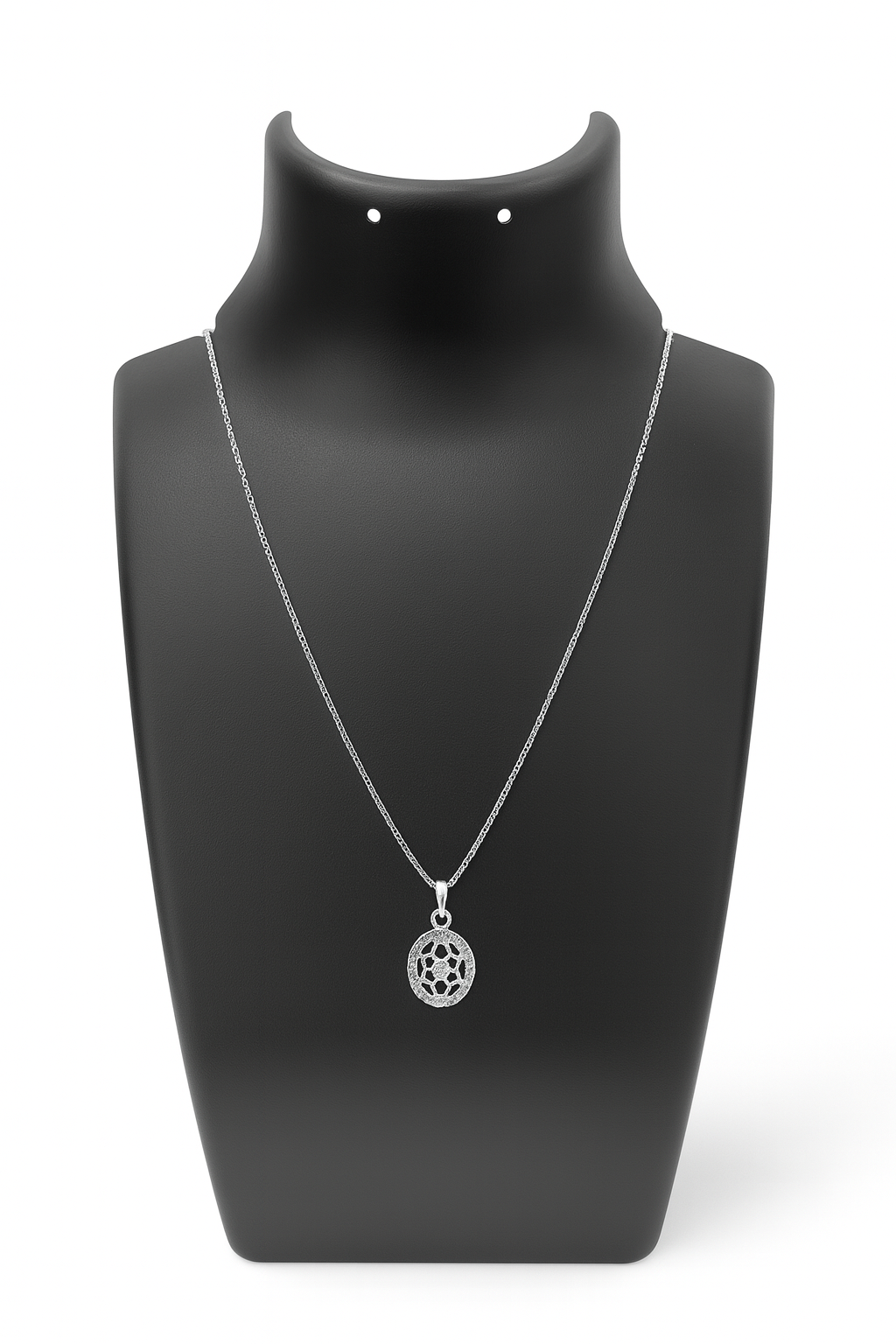 925 Sterling Silver Round Floral Pendant Necklace for Women