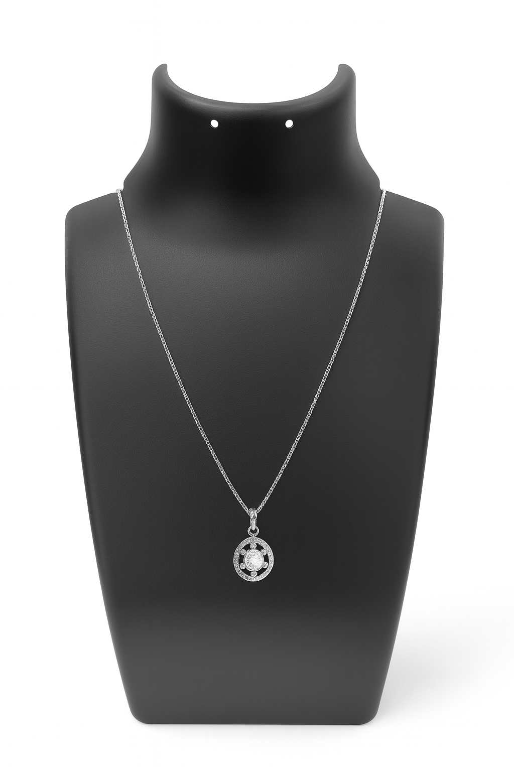925 Sterling Silver Round Pendant Necklace for Women