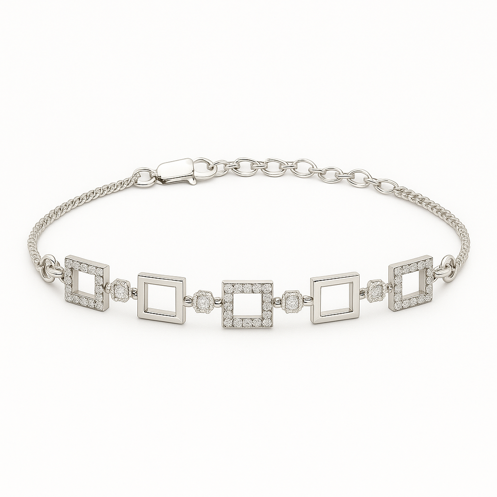 925 Sterling Silver Women’s Geometric Bracelet