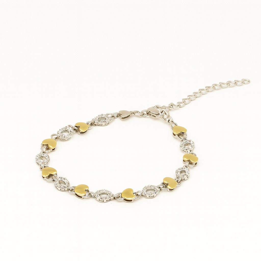 Elegant 925 Silver Infinity Heart Bracelet
