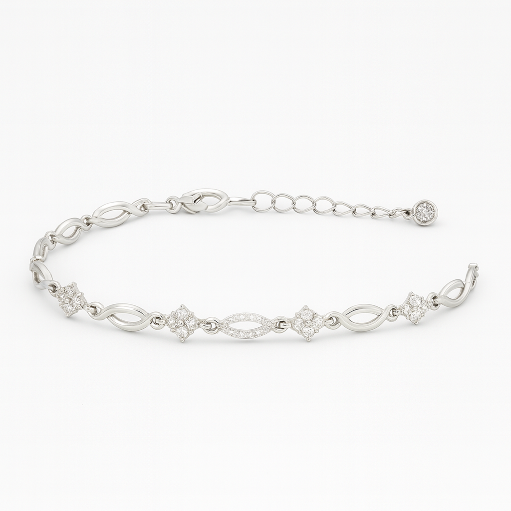 925 Sterling Silver Elegant Oval Link Bracelet