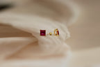 Square-Cut Crystal Stud Earrings