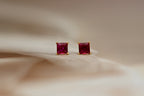 Square-Cut Crystal Stud Earrings