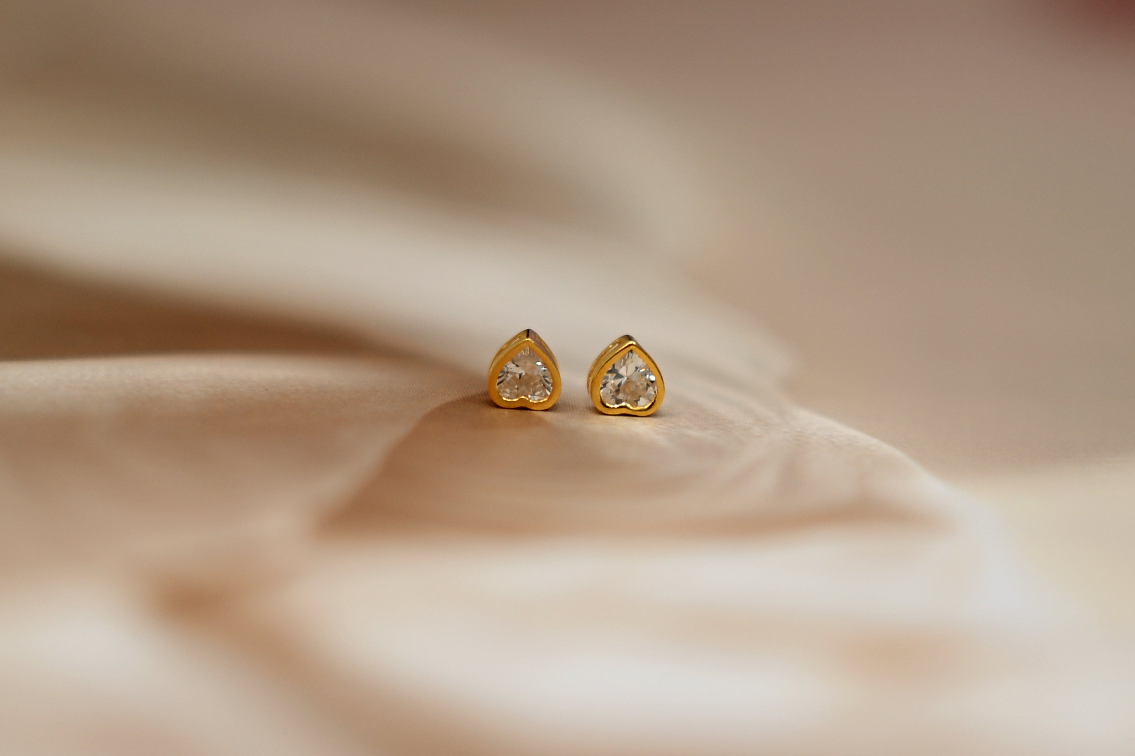 Heart-Cut Diamond Stud Earrings