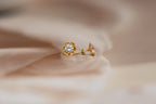 Floral Diamond Stud Earrings