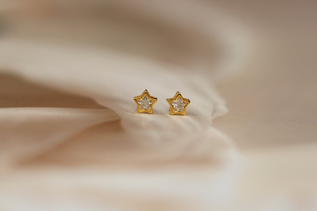 Star Diamond Stud Earrings
