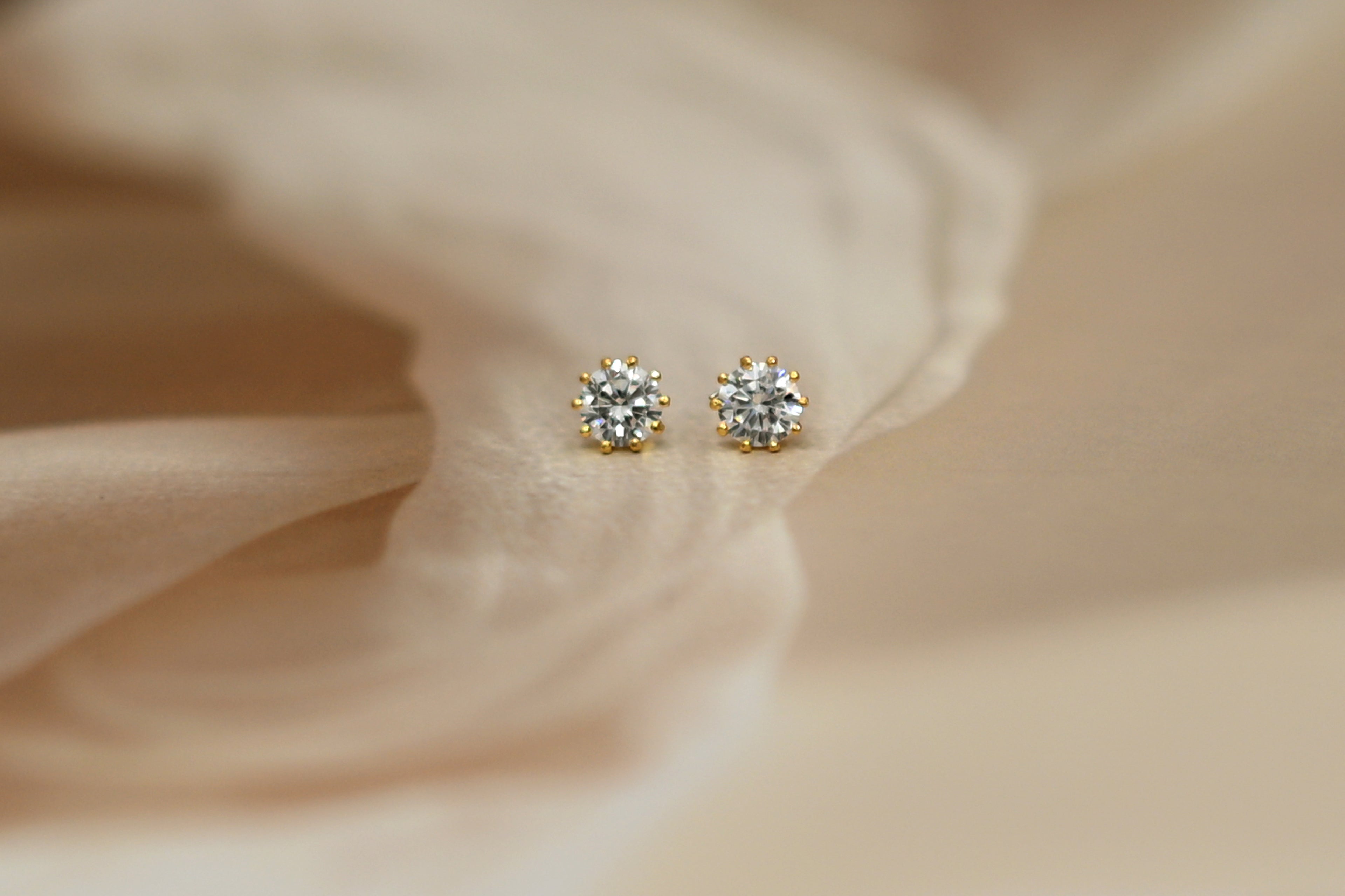 Solitaire Diamond Stud Earrings