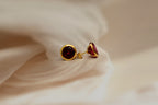 Gold Ruby Stud Earrings