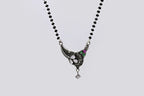 925 Silver Mangalsutra with Leaf Design Pendant & Multicolor Stones
