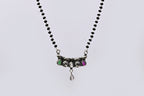925 Sterling Silver Stone Work Mangalsutra with Teardrop Pendant