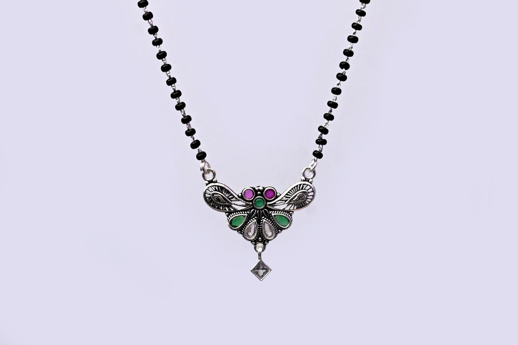 925 Sterling Silver Butterfly Design Mangalsutra