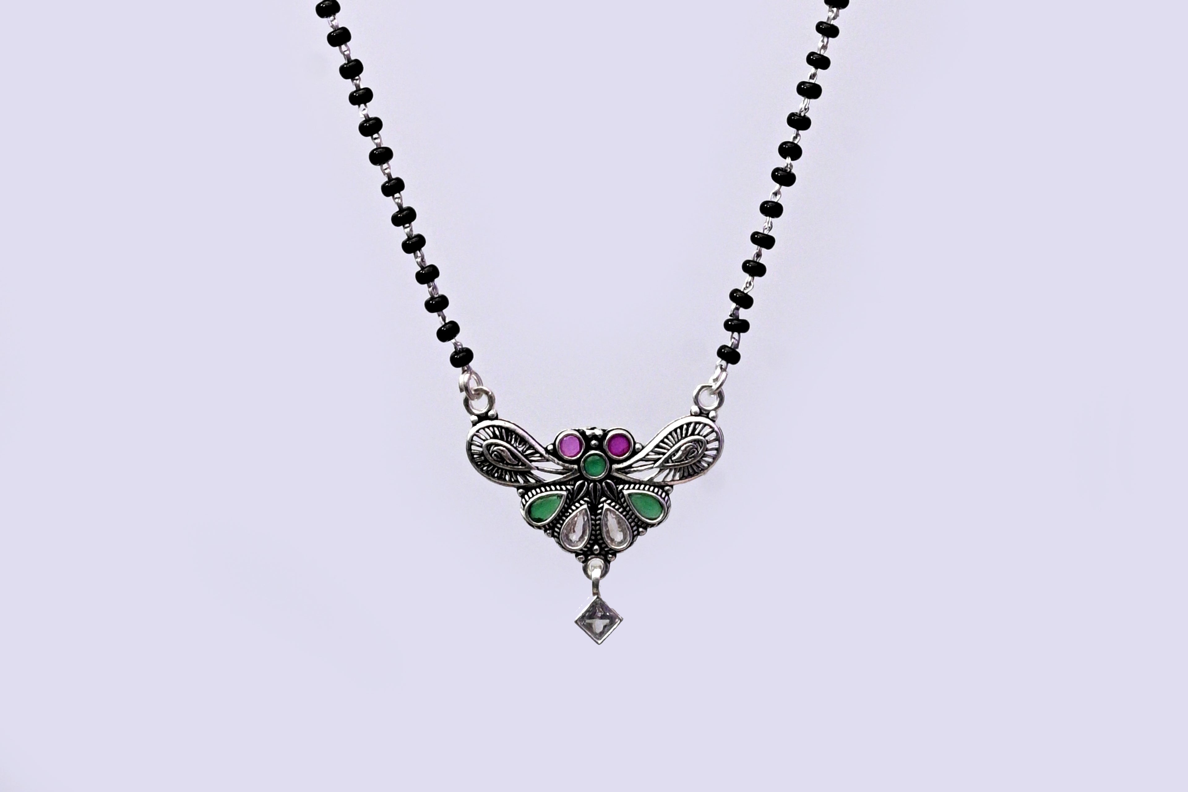 925 Sterling Silver Butterfly Design Mangalsutra