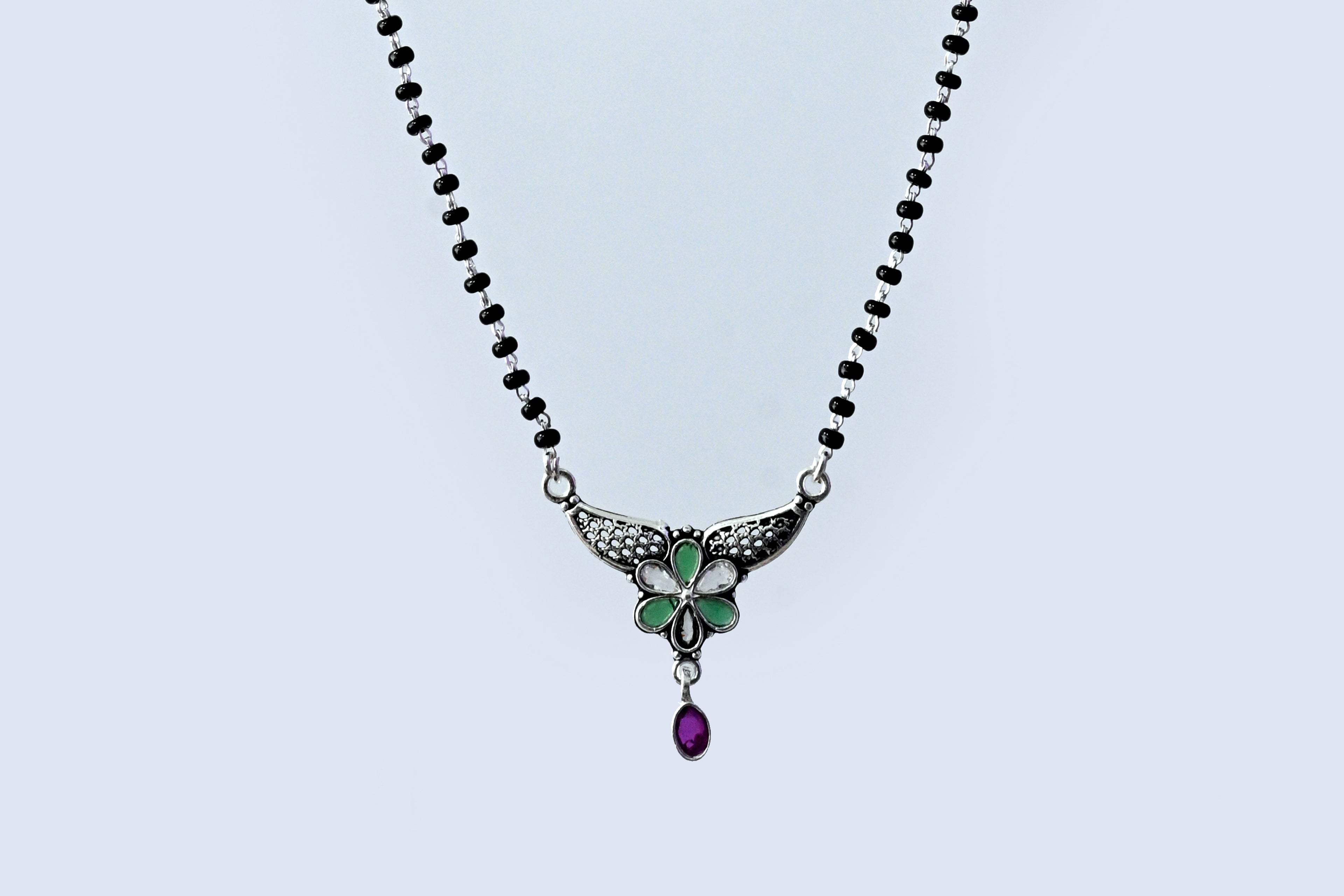 925 Sterling Silver Floral Mangalsutra